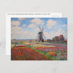 Cartão Postal Claude Monet - Campo das Tulipas na Holanda