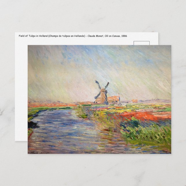 Cartão Postal Claude Monet - Campo das Tulipas na Holanda (Frente/Verso)
