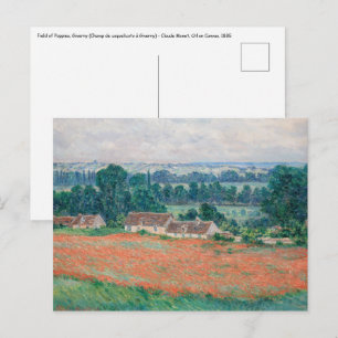 Cartão Postal Claude Monet - Campo de Papoulas, Giverny