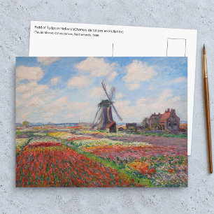 Cartão Postal Claude Monet - Campo de Tulipas na Holanda