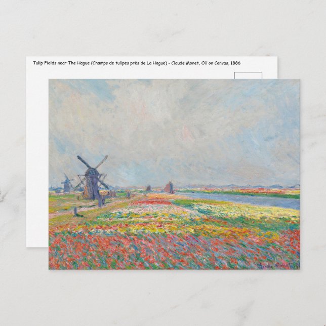 Cartão Postal Claude Monet - Campos Tulip perto de Haia (Frente/Verso)