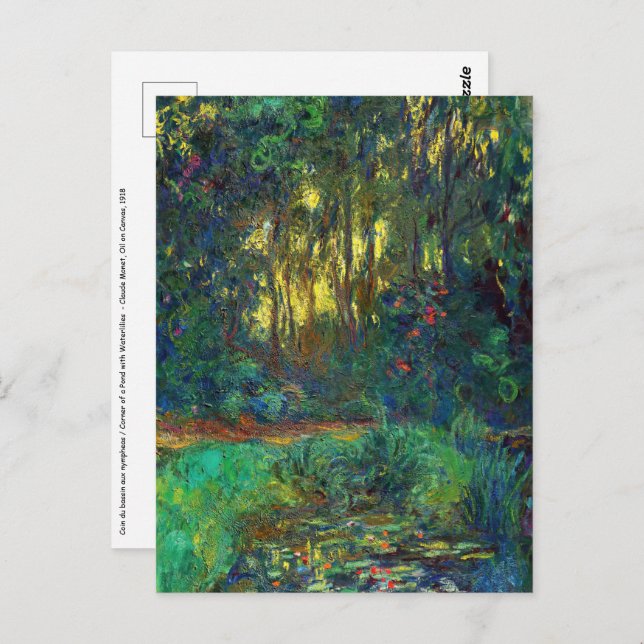 Cartão Postal Claude Monet - Canto de um Lago com Nenúfares (Frente/Verso)