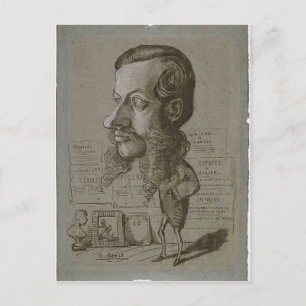 Cartão Postal Claude Monet Caricature of L?on Manchon c. 1855-18