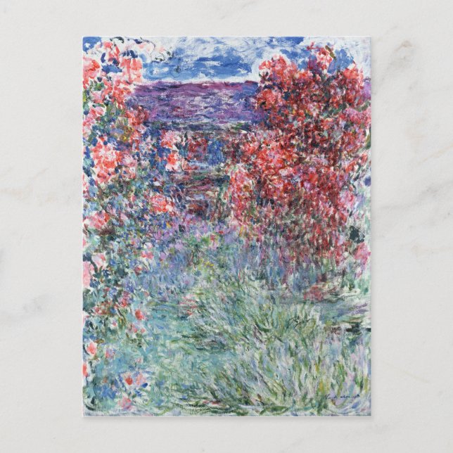 Cartão Postal Claude Monet | Casa de Giverny sob os Rosas (Frente)