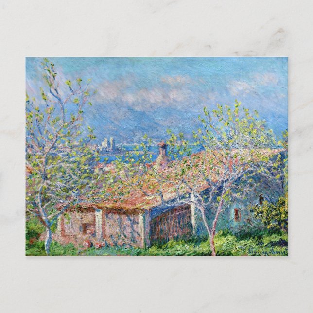 Cartão Postal Claude Monet: Casa dos Jardineiros em Antibes (Frente)