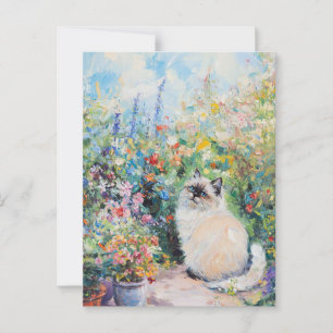 Cartão postal Claude Monet Cat Vintage