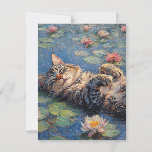 Cartão postal Claude Monet Cat Vintage