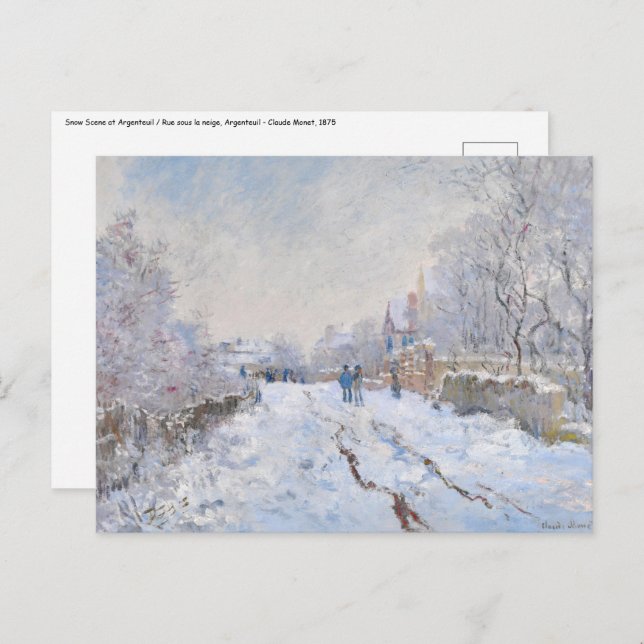 Cartão Postal Claude Monet - Cena de Neve na Argentina (Frente/Verso)