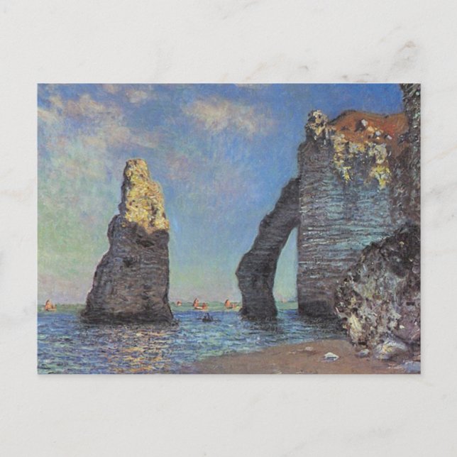Cartão Postal Claude Monet - Cliff em Etretat (Frente)