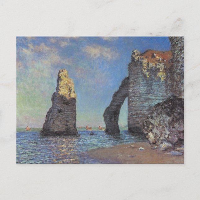 Cartão Postal Claude Monet CliFF em Etretat Impressionista Paint (Frente)