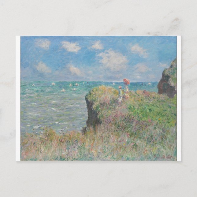 Cartão Postal Claude Monet - Cliff Walk em Pourville (Frente)