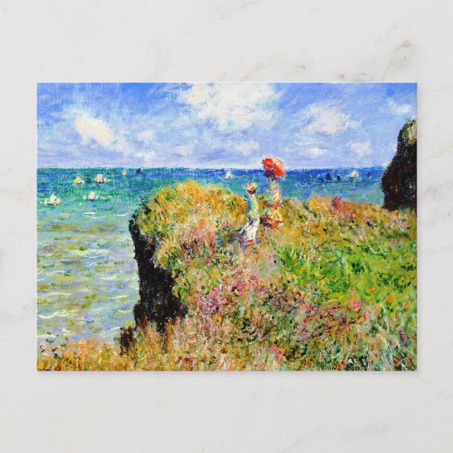 Cartão Postal Claude Monet - Clifftop Francês - Impressionismo (Frente)