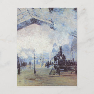 Cartão Postal Claude Monet Estação de Trem Popular Vintage Art