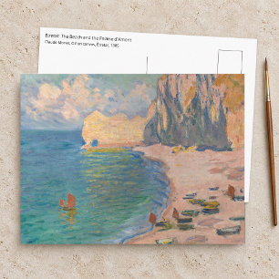 Cartão Postal Claude Monet - Etretat: Praia e Falaise d'Amont