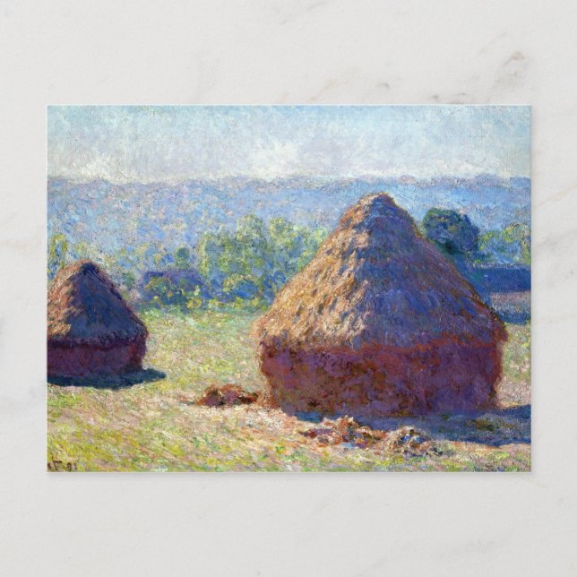 Cartão Postal Claude Monet Haystack, fim do Verão (Frente)