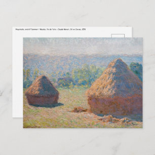 Cartão Postal Claude Monet - Haystacks, fim do Verão