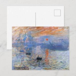 Cartão Postal Claude Monet Impression Sunrise 1872 Porto Arte