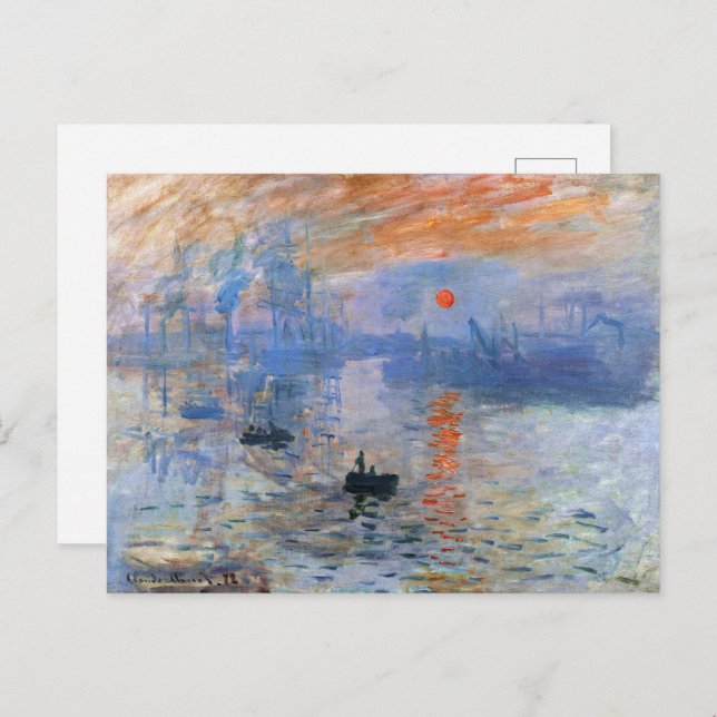 Cartão Postal Claude Monet Impression Sunrise Classinting (Frente/Verso)