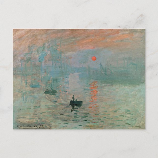 Cartão Postal Claude Monet - Impressionismo, Nascer do Sol, (Frente)