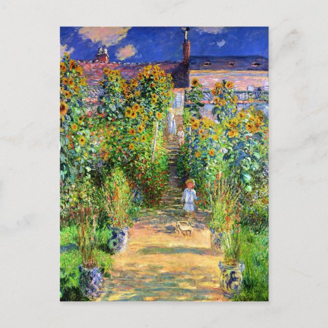 Cartão Postal Claude Monet: Jardim de Monet em Vétheuil (Frente)