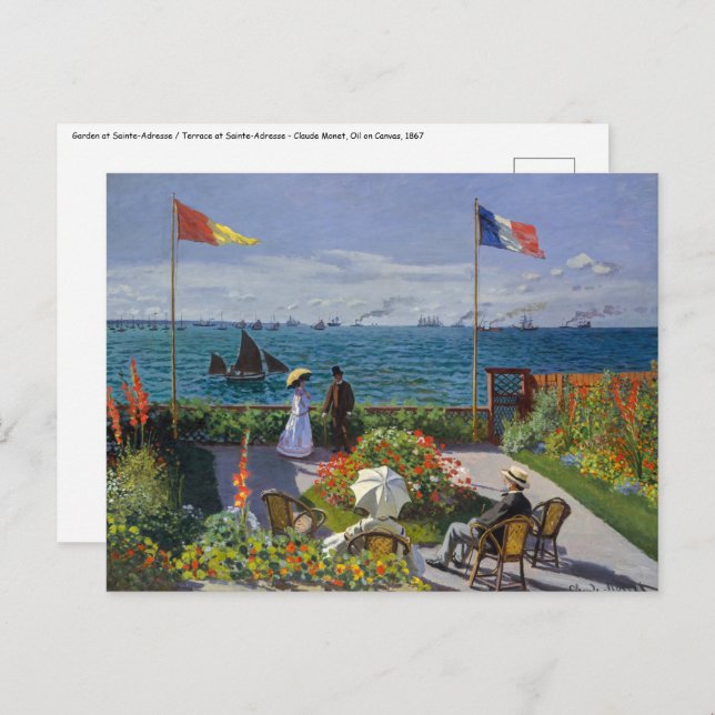 Cartão Postal Claude Monet - Jardim de Sainte-Adresse (Frente/Verso)