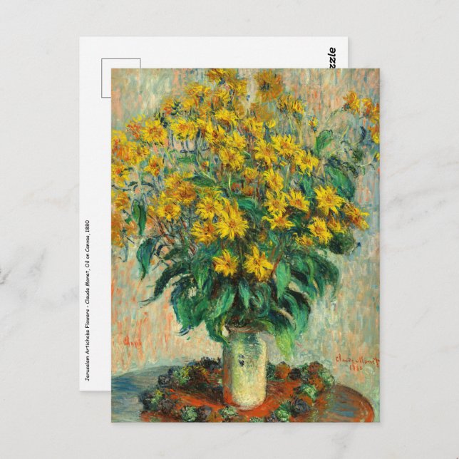 Cartão Postal Claude Monet - Jerusalem Artichoke Flowers (Frente/Verso)