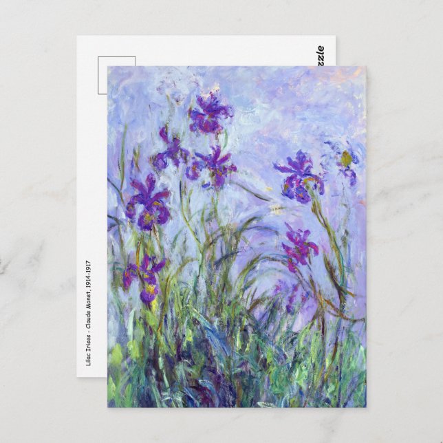 Cartão Postal Claude Monet - Lilac Irises / Iris Mauves (Frente/Verso)