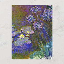 Cartão Postal Claude Monet Lírios de Água Agapanthus Arte Vintag