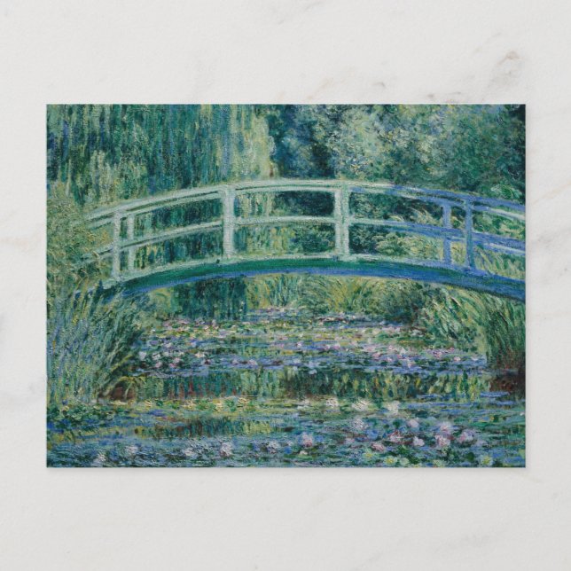 Cartão Postal Claude Monet - lírios de água e ponte japonesa (Frente)