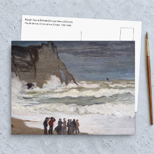 Cartão Postal Claude Monet - Mar Agitado em Etretat