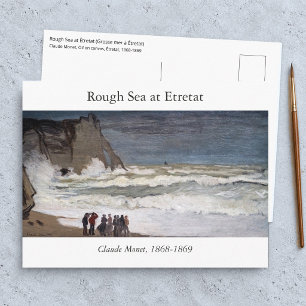 Cartão Postal Claude Monet - Mar Agitado em Etretat