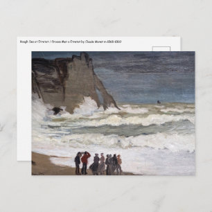 Cartão Postal Claude Monet - Mar duro em Etretat