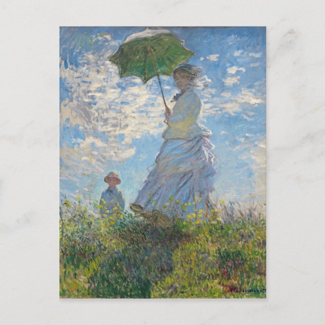 Cartão Postal Claude Monet | Mulher com Parasol (Frente)