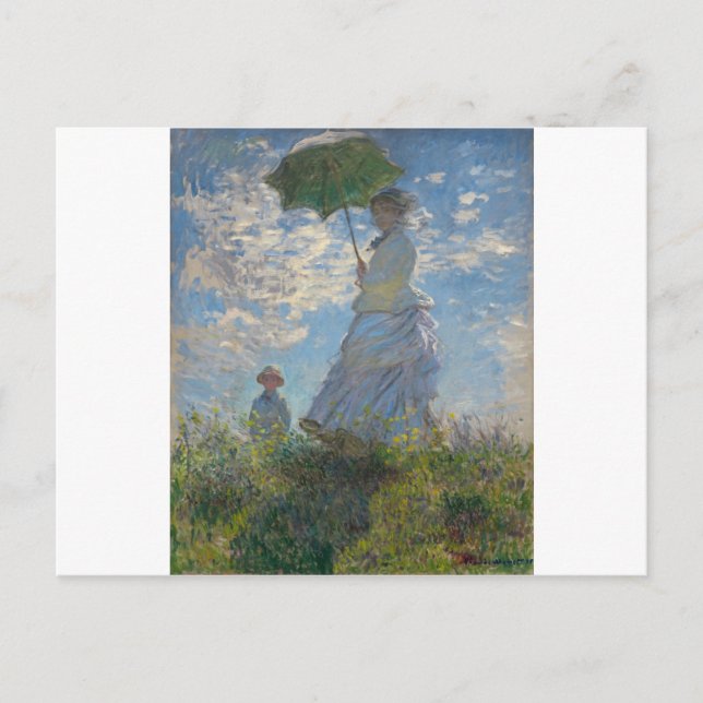 Cartão Postal Claude Monet Mulher com Parasol 1875 (Frente)