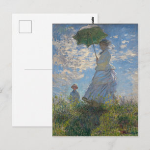 Cartão Postal Claude Monet Mulher com um Guarda-Sol Arte Fina