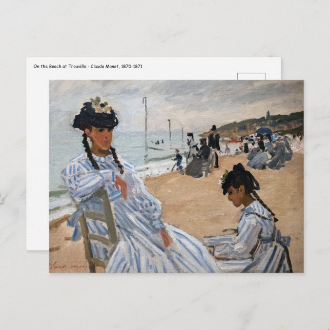 Cartão Postal Claude Monet - Na praia em Trouville (Frente/Verso)