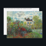 Cartão Postal Claude Monet - O Jardim do Artista em Argenteuil<br><div class="desc">O Jardim do Artista em Argenteuil / Um Canto do Jardim com Dálias - Claude Monet,  Óleo sobre Tela,  1873</div>