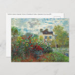 Cartão Postal Claude Monet - O Jardim do Artista na Argentina<br><div class="desc">O Jardim do Artista na Argentina / Um Canto do Jardim com Dahlias - Claude Monet,  Óleo na Canvas,  1873</div>