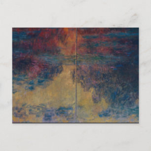 Cartão Postal Claude Monet - O Lily Água Pond À Noite