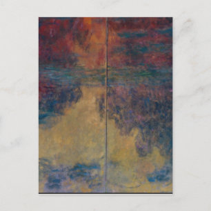 Cartão Postal Claude Monet - O Lily Água Pond À Noite