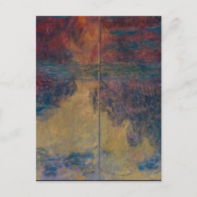 Cartão Postal Claude Monet - O Lily Água Pond À Noite (Frente)