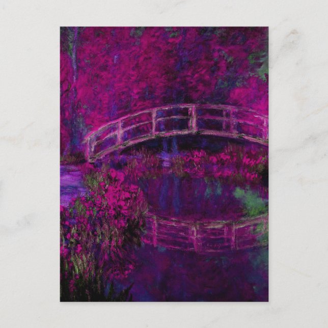Cartão Postal Claude Monet O Púrpura Da Ponte Japanes (Frente)