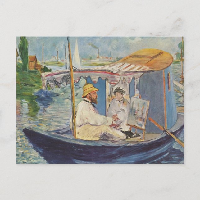 Cartão Postal Claude Monet Painting - Edouard Manet (Frente)