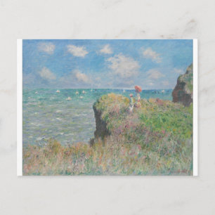 Cartão Postal Claude Monet - Passeio no penhasco em Pourville
