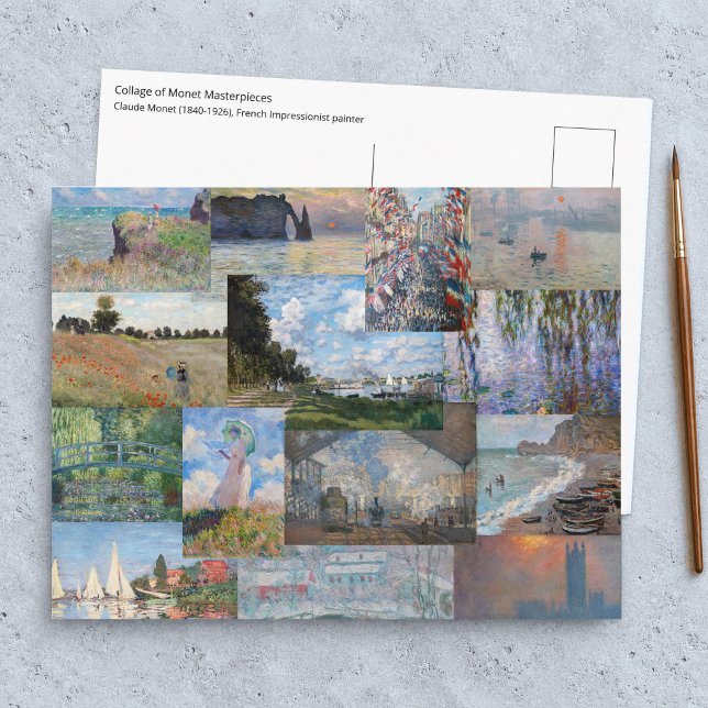 Cartão Postal Claude Monet - Patchwork de Obras-Primas (Criador carregado)