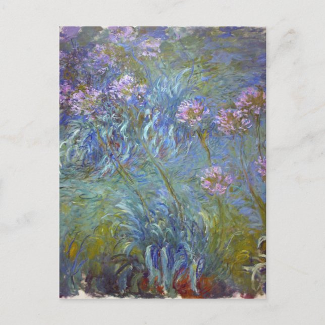 Cartão Postal Claude Monet - pintura clássica das flores do (Frente)