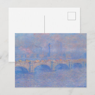 Cartão Postal Claude Monet Ponte de Waterloo Impressão de Arte d