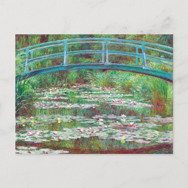 Cartão Postal Claude Monet - Ponte Japonesa - Cor Restaurada (Frente)