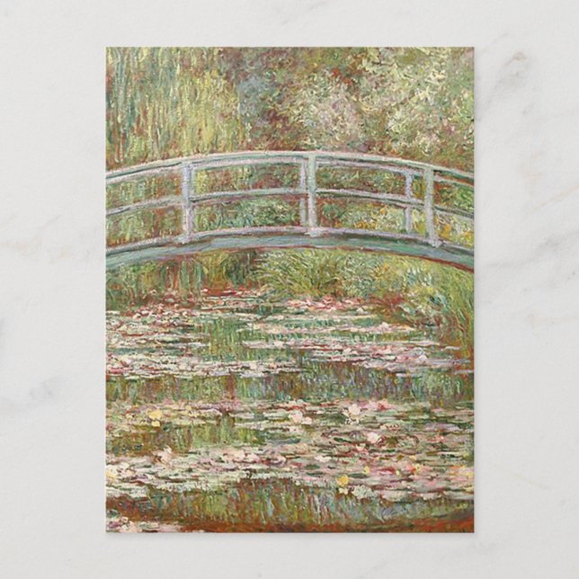 Cartão Postal Claude Monet - ponte sobre uma lagoa de lírios de (Frente)