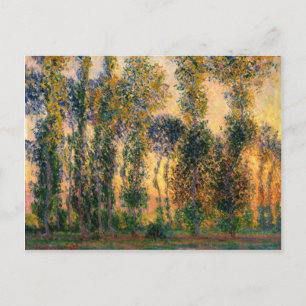 Cartão Postal Claude Monet: Poplars em Giverny no Sunrise